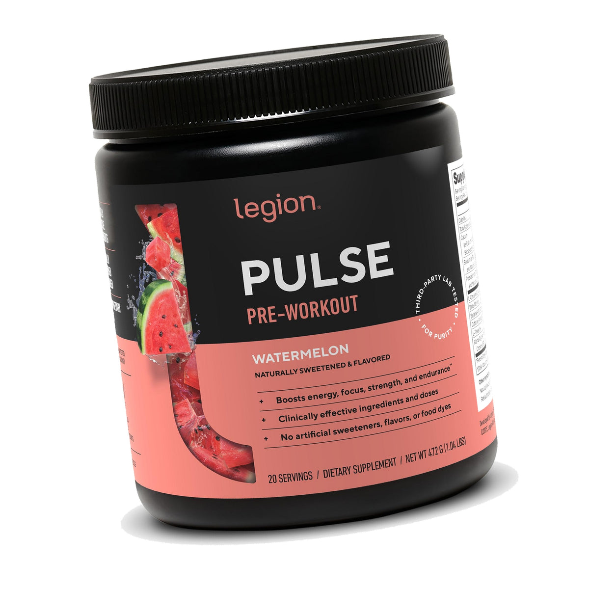 Legion Pulse Pre-Workout, 350mg Caffeine, Nitric Oxide, Watermelon
