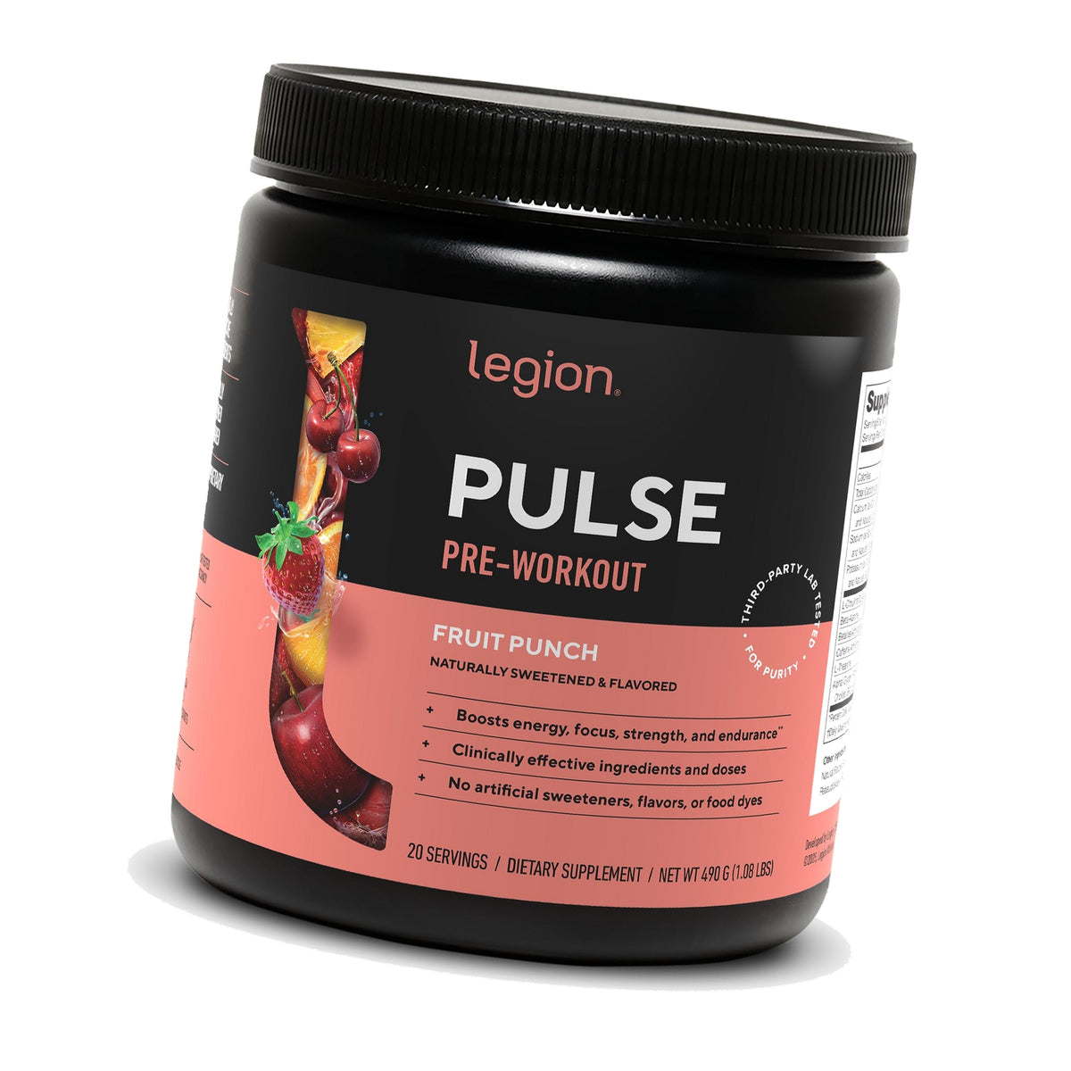 Legion Pulse Pre-Workout Powder, 350mg Caffeine, Fruit Punch