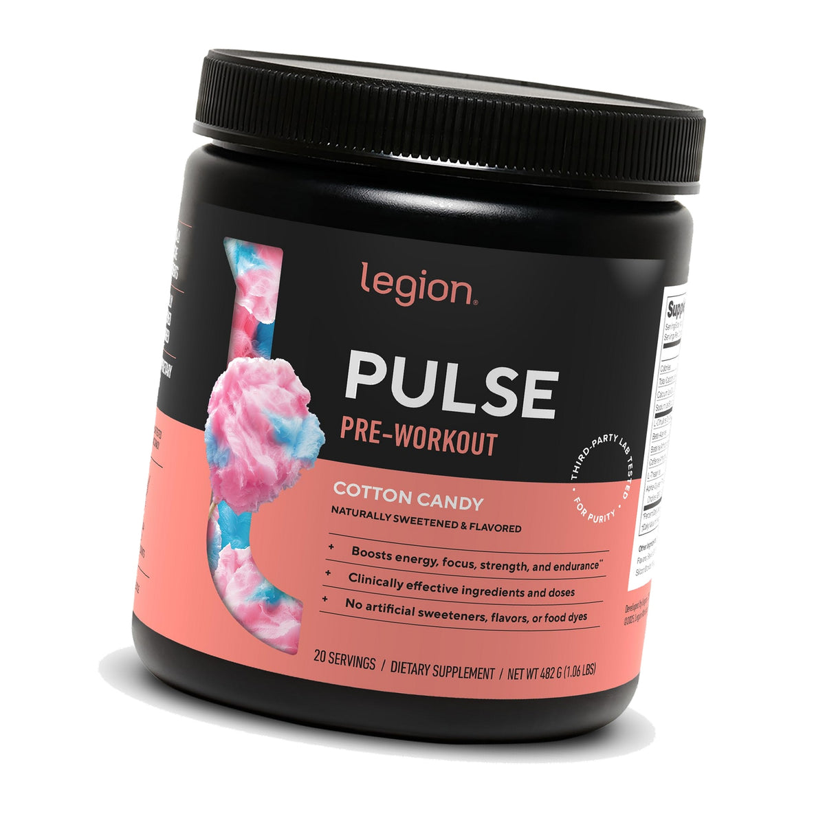 Legion Pulse Pre-Workout, 350mg Caffeine, Nitric Oxide, Cotton Candy