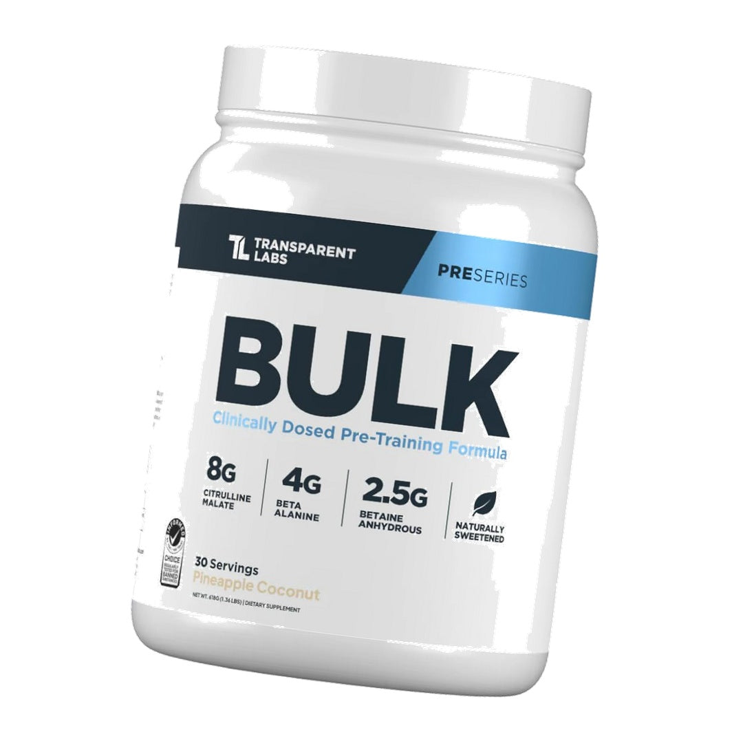Transparent Labs Bulk Pre Workout Powder - 30 Servings, Pineapple Coconut