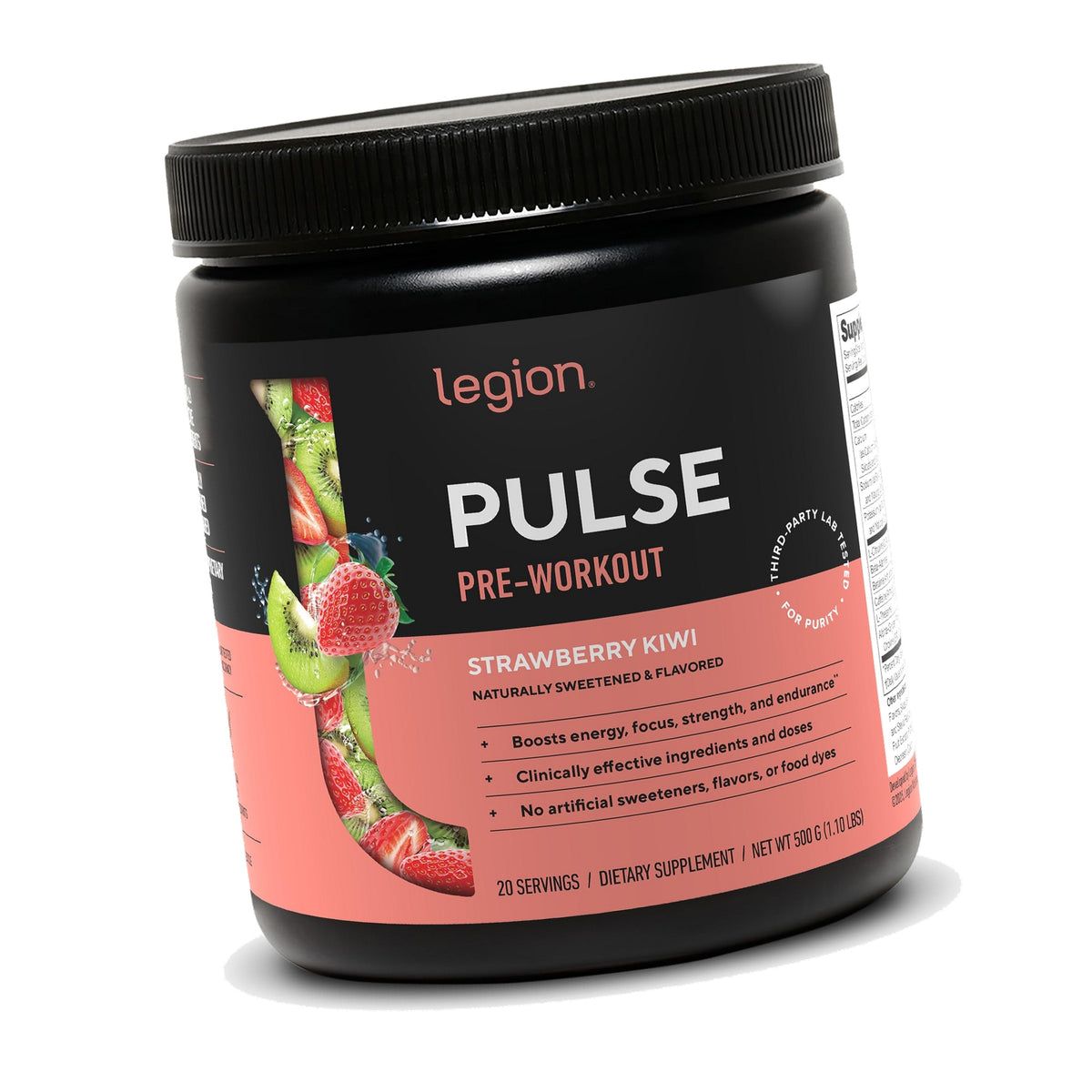 Legion Pulse Pre-Workout, 350mg Caffeine, Nitric Oxide, Strawberry Kiwi