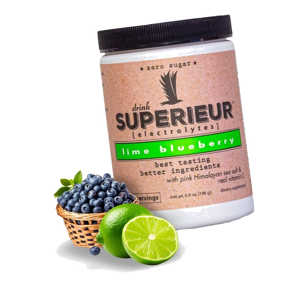 Superieur Sea Mineral Electrolyte Powder, Lime Blueberry, 70 Servings