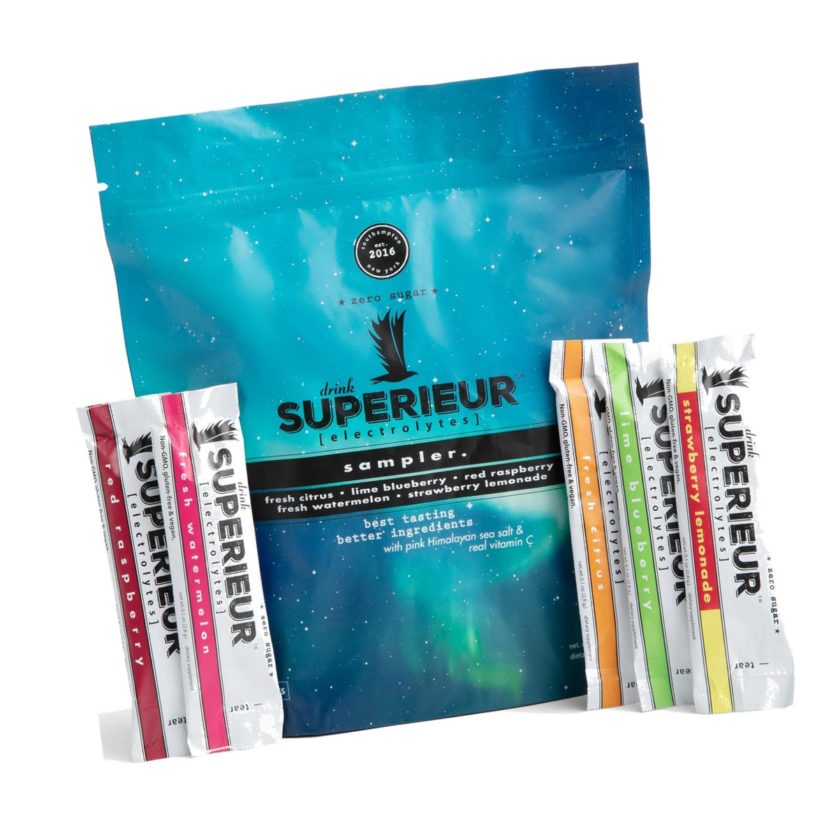 Superieur Sea Mineral Electrolyte Powder, Sampler Pack, 20 Packets