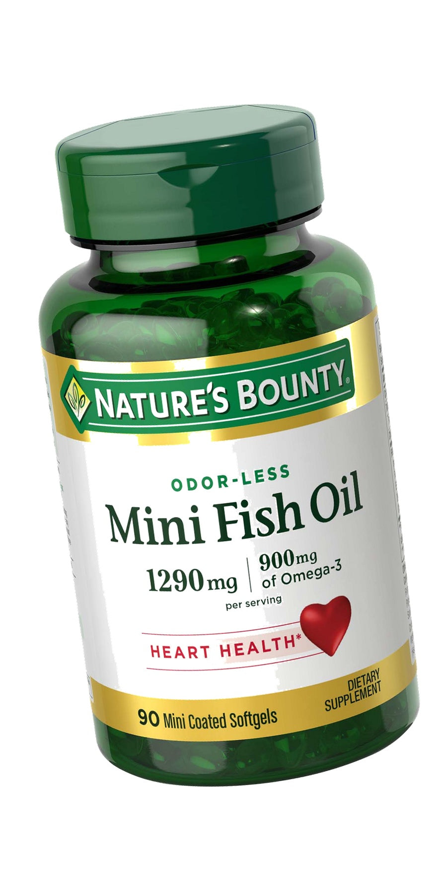 Nature's Bounty Mini Fish Oil Softgels, Burpless Omega 3 Supplements