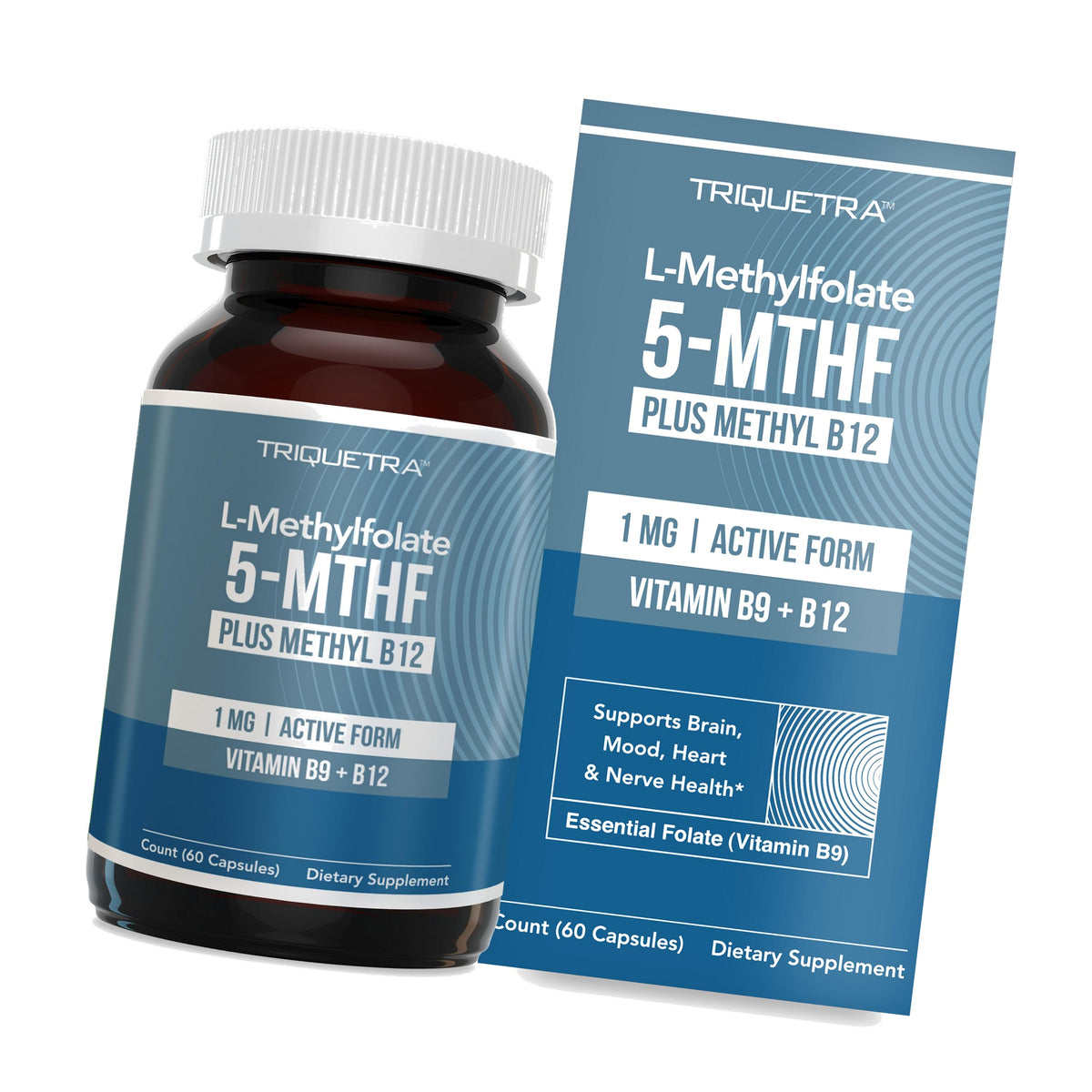L Methylfolate Capsules 1000 mcg + Methyl B12 Cofactor - Active 5-MTHF Form