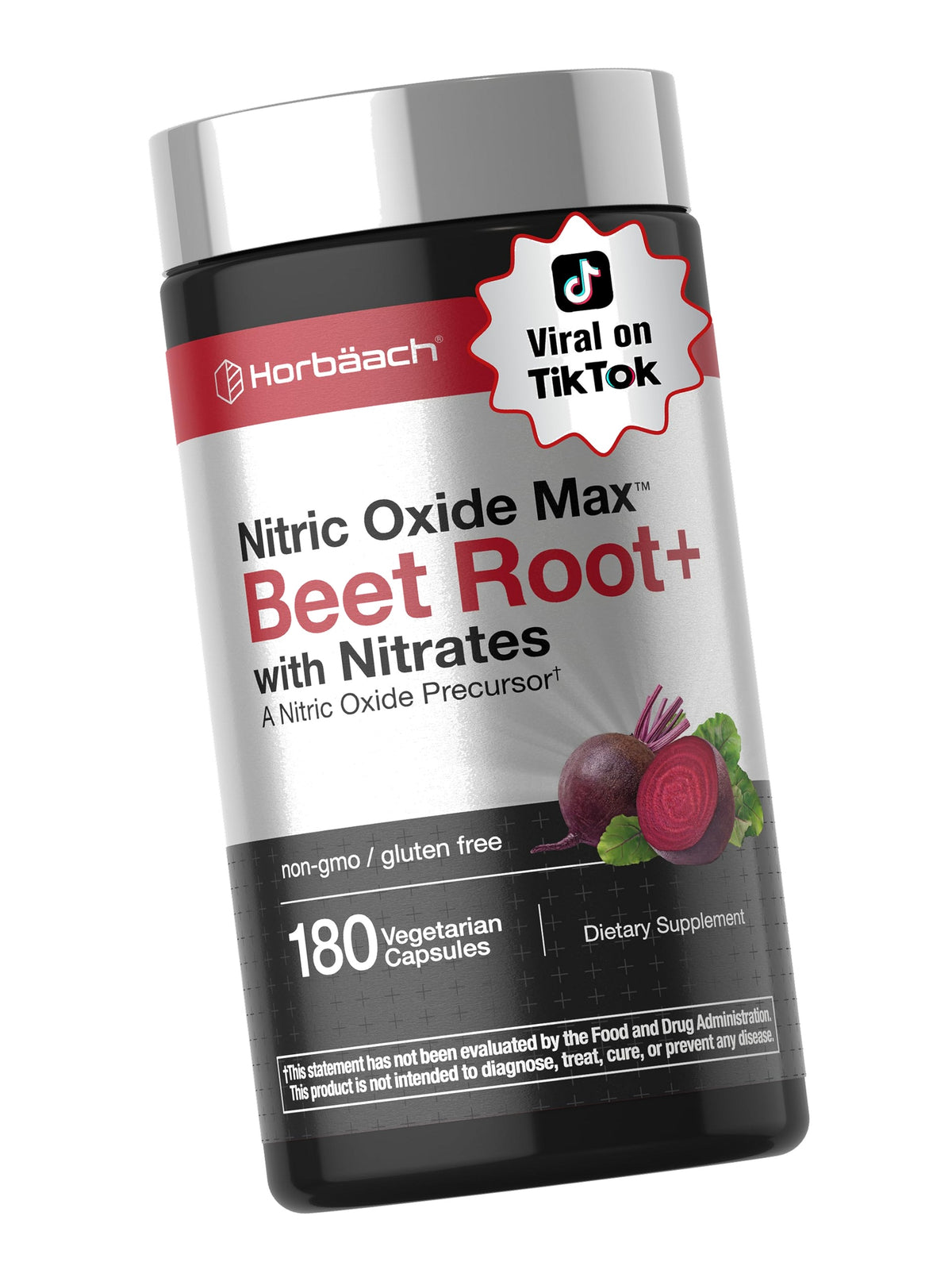 Horbäach Nitric Oxide Beet Root Capsules | 180 Count