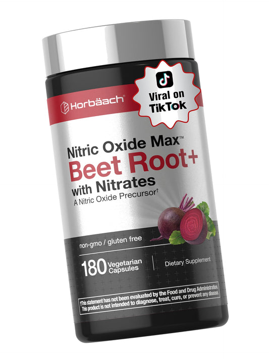 Horbäach Nitric Oxide Beet Root Capsules | 180 Count