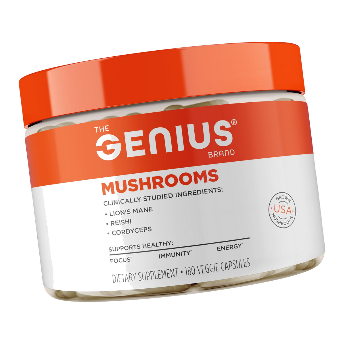 The Genius Brand Mushrooms, 180 Veggie Capsules