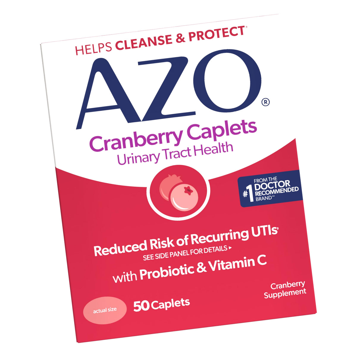 AZO Cranberry for Healthy Urinary Tract with Immune Boosting Probiotic & Vitamin C - 50 Tab (Packaging May Vary)