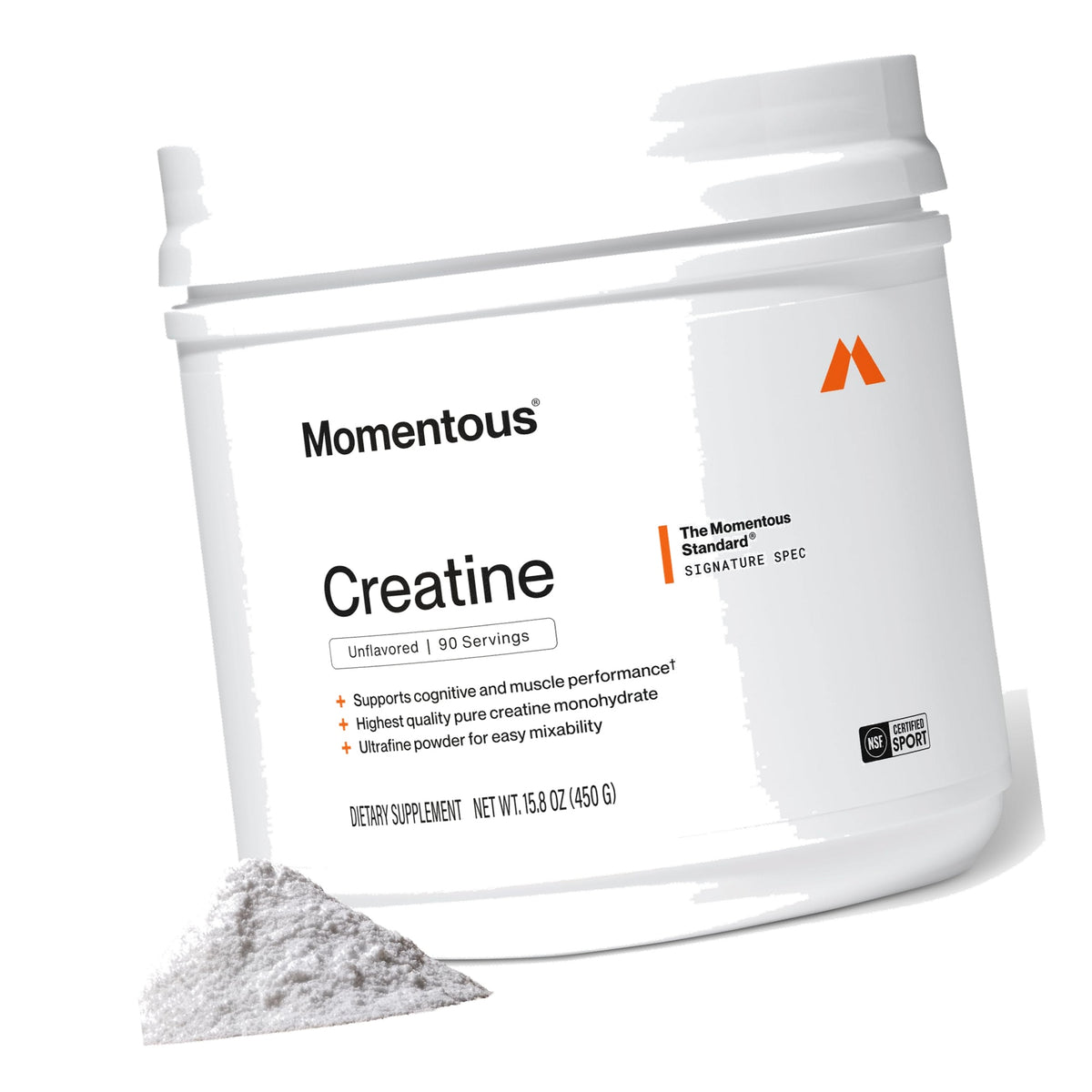 Momentous Creatine Monohydrate Powder, 5g per Serving, Unflavored