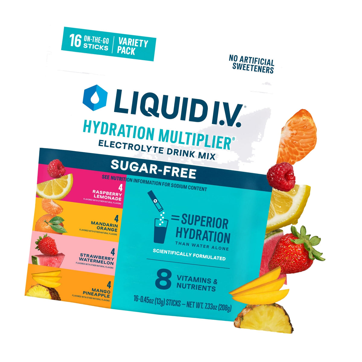 Liquid I.V. Sugar Free Electrolyte Powder, Discovery Variety Pack, 16 Count