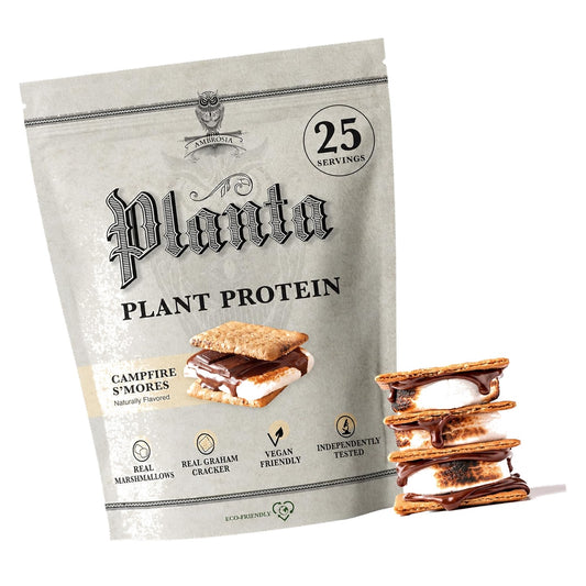 Ambrosia Plant Based Protein Powder 20g | Clean Vegan Pea Protein Powder | Dairy Free, Keto Friendly, No Added Sugar | 25 Servings | Campfire Smores