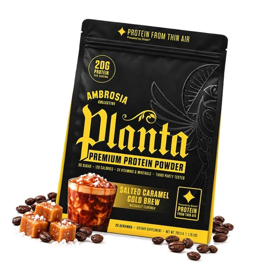 Ambrosia Plant Based Protein Powder 20g | Clean Vegan Pea Protein Powder | Gluten & Dairy Free, Keto Friendly, No Added Sugar | 25 Servings | Salted Caramel Cold Brew