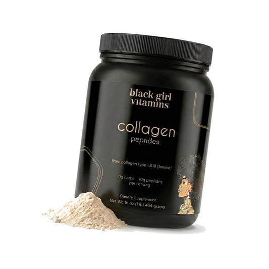 Black Girl Vitamins | Collagen Peptides Powder - Collagen for Skin, Hair & Nails - Unflavored Hydrolyzed Collagen Powder, Dairy-Free, Gluten-Free Collagen for Women and Men - 16oz
