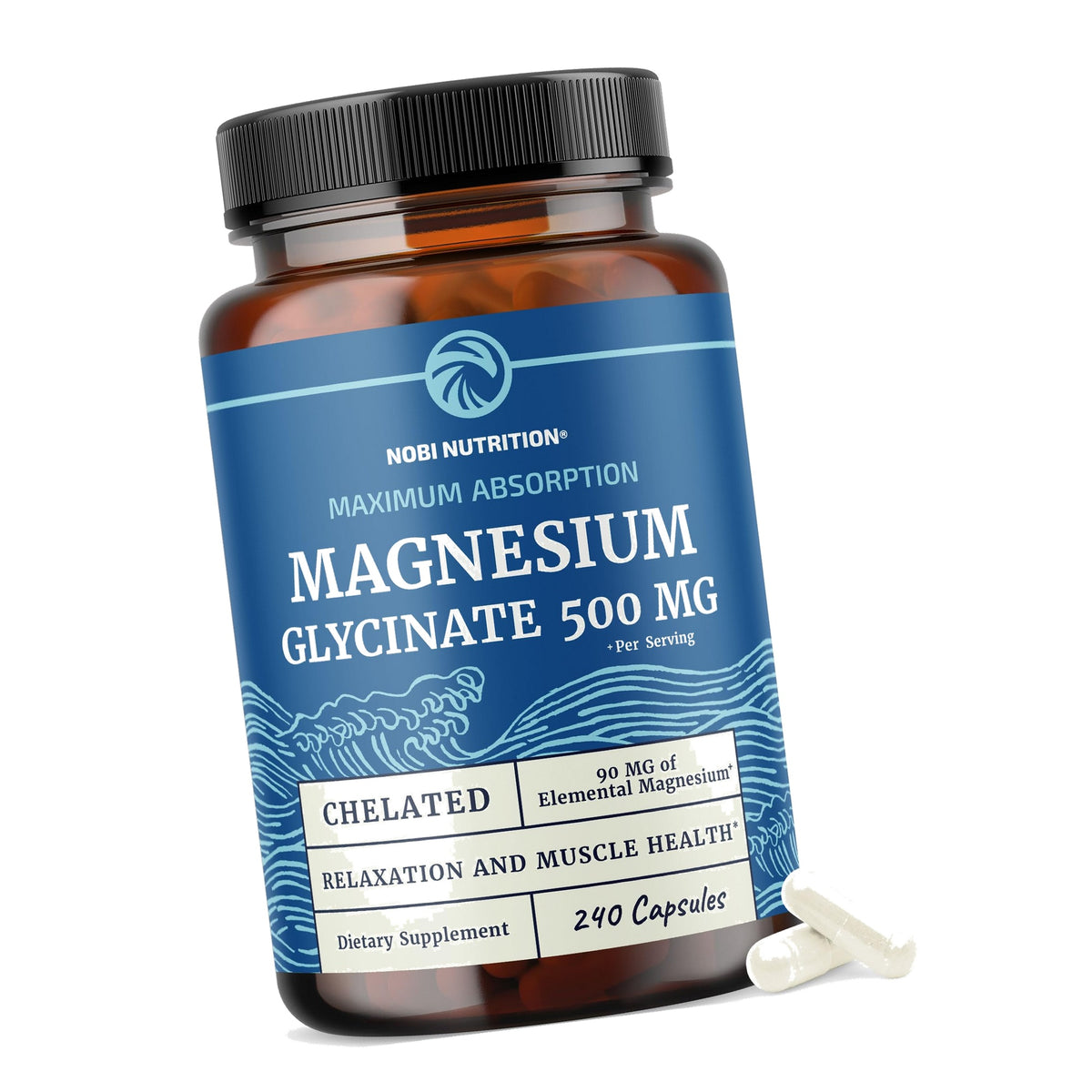 Magnesium Glycinate 500mg, High Absorption, Sleep & Muscle Health Support
