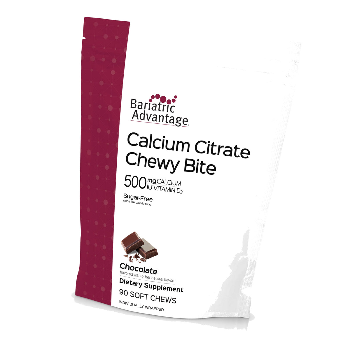 Bariatric Advantage Calcium Citrate Chewy Bites, Chocolate Flavor, 90 Ct