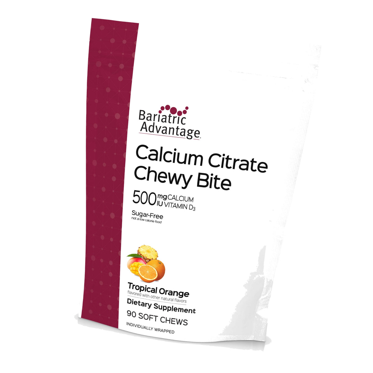 Bariatric Advantage Calcium Citrate Chewy Bites, Tropical Orange, 90 Ct