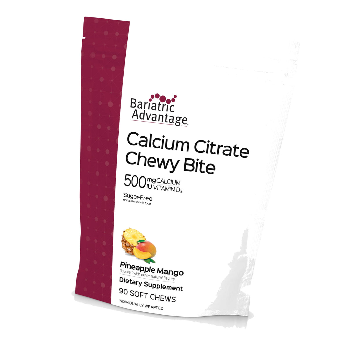 Bariatric Advantage Calcium Citrate Chewy Bites, Pineapple Mango, 90 Ct