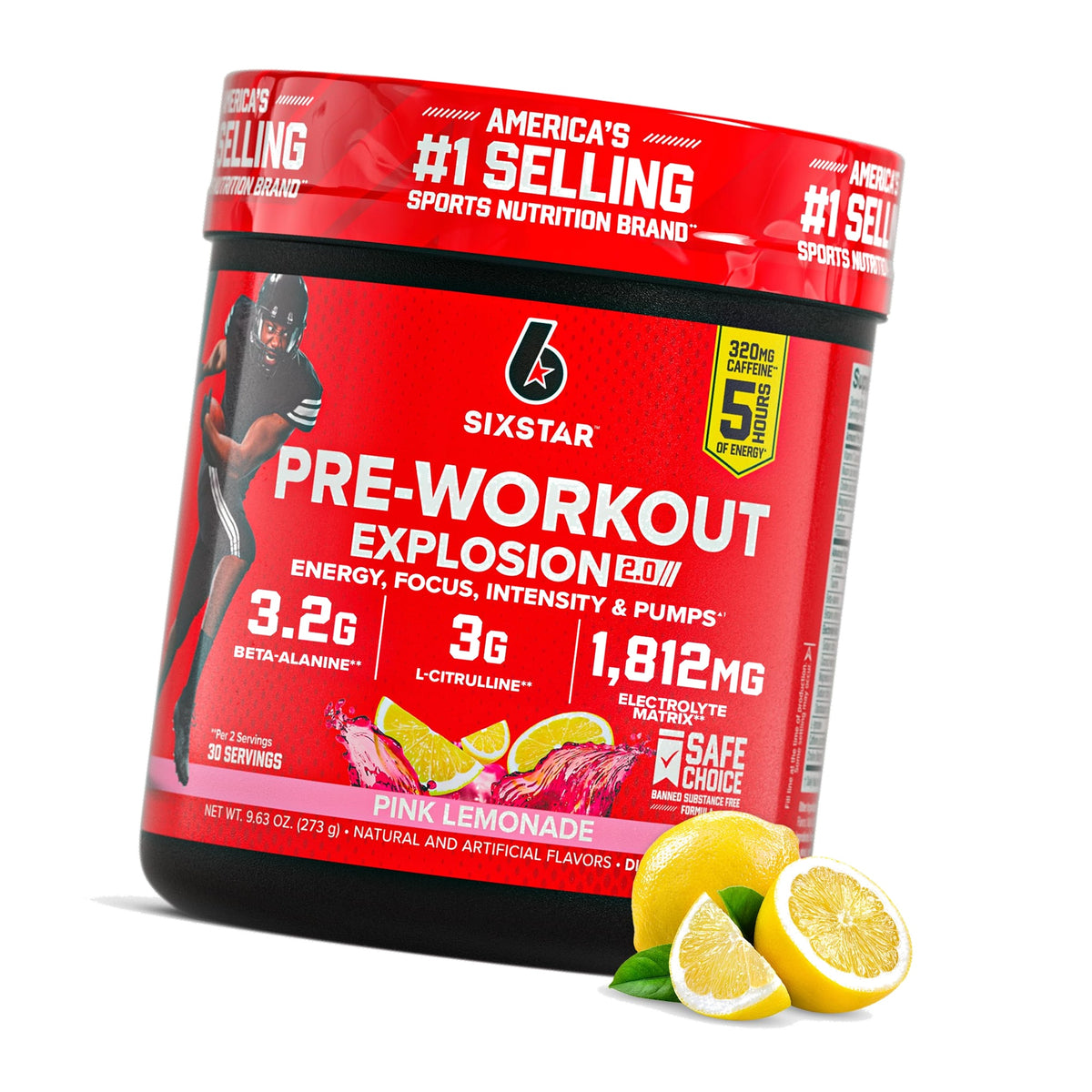 Six Star Pre-Workout Powder for Men & Women, Pink Lemonade, 30 Servings