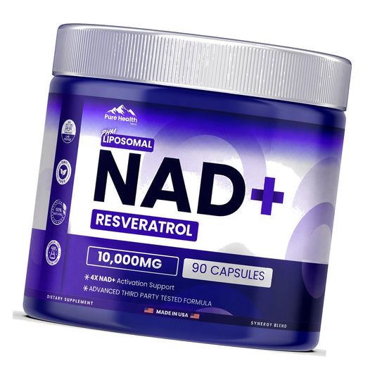 PURE HEALTH MAX PHM NAD Resveratrol Supplement - NAD+ Liposomal Supplements for Men and Women | NMN & NMNH Alternative | 90 Capsules, 1 Months Supply
