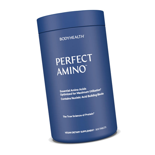 BodyHealth PerfectAmino (300 Tablets) Essential Amino Acid Supplement with BCAA and EAA, Muscle Recovery, Boost Energy & Stamina, 99% Utilization, Vegan Branched Chain Protein Pre/Post Workout