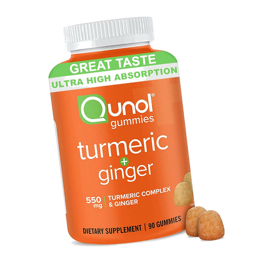 Qunol Turmeric Curcumin & Ginger Gummy, 550mg Enhanced Absorption 90ct