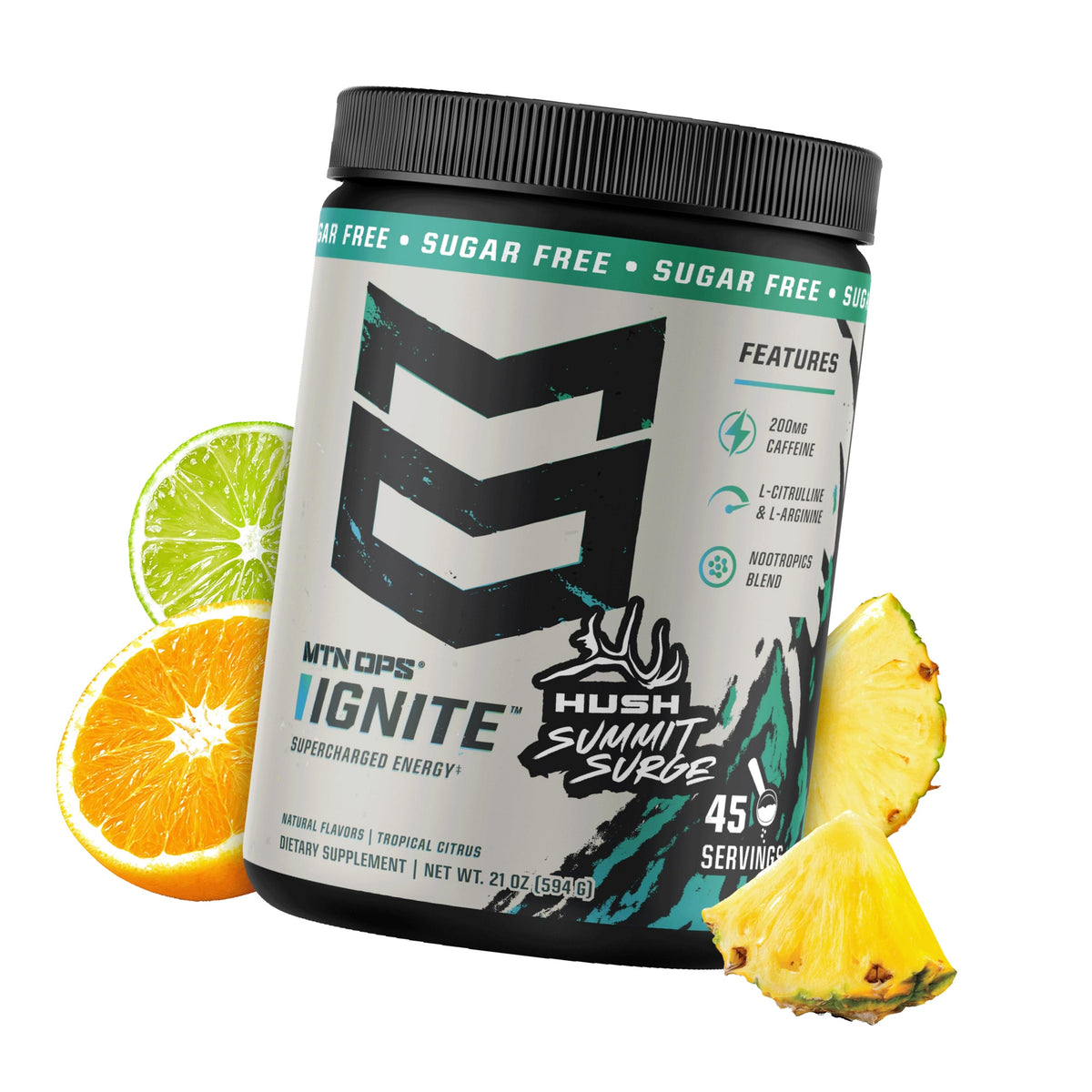 MTN OPS Ignite Energy Powder, Zero Sugar, Hush Summit Surge