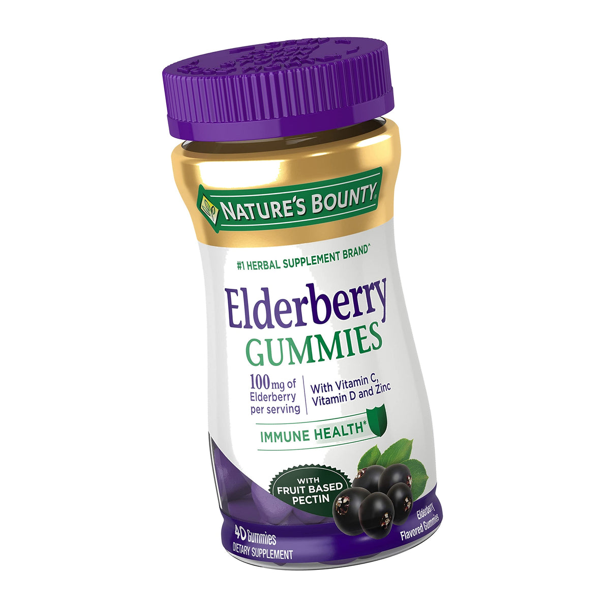 Nature's Bounty Elderberry Gummies, Immune Support, 40 Gummies