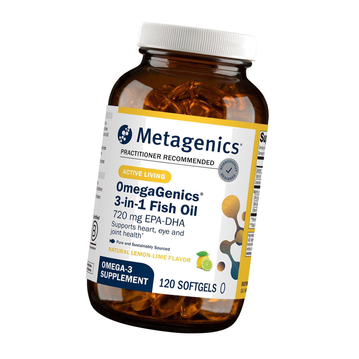 Metagenics OmegaGenics Fish Oil EPA DHA 720 mg Omega 3, 120 Softgels