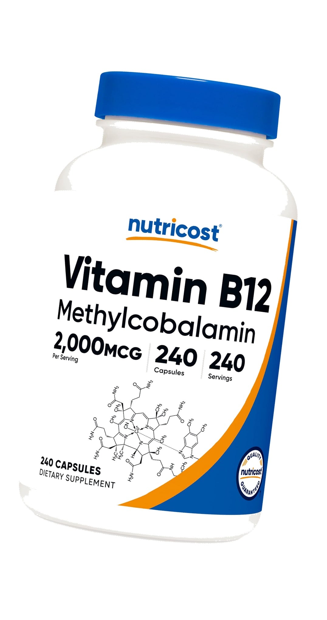 Nutricost Vitamin B12 (Methylcobalamin) 2000mcg, 240 Capsules, Gluten Free