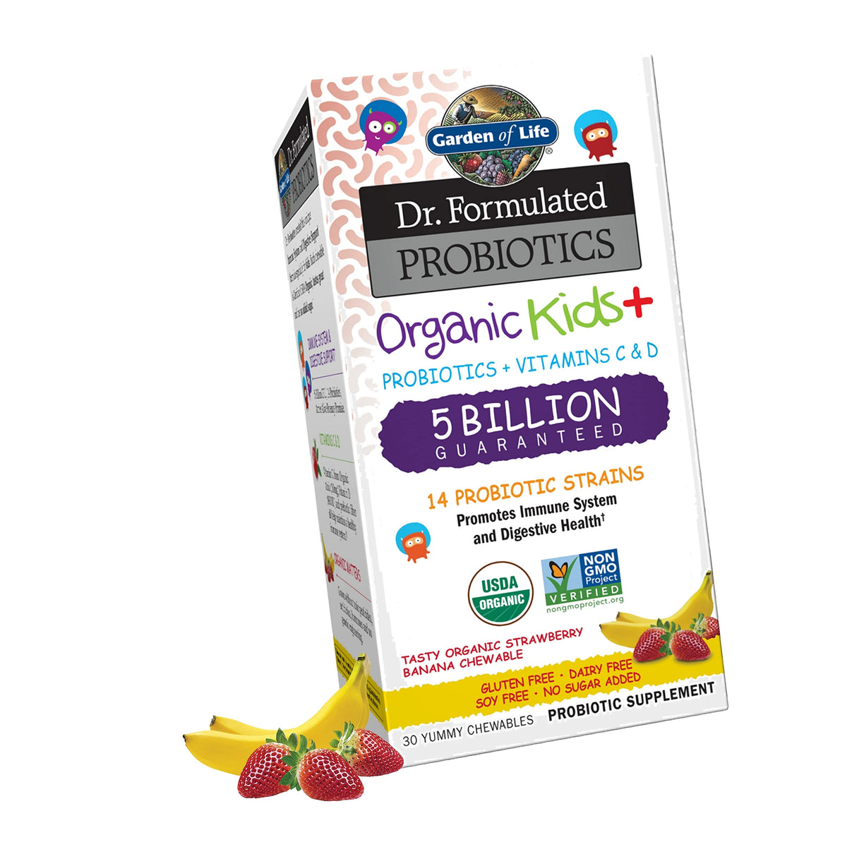 Garden of Life Dr. Formulated Kids+ Probiotic, Shelf Stable, StrawBanana