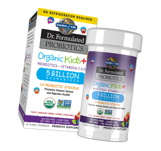 Garden of Life Dr. Formulated Kids+ Probiotics, Shelf Stable, Berry Cherry