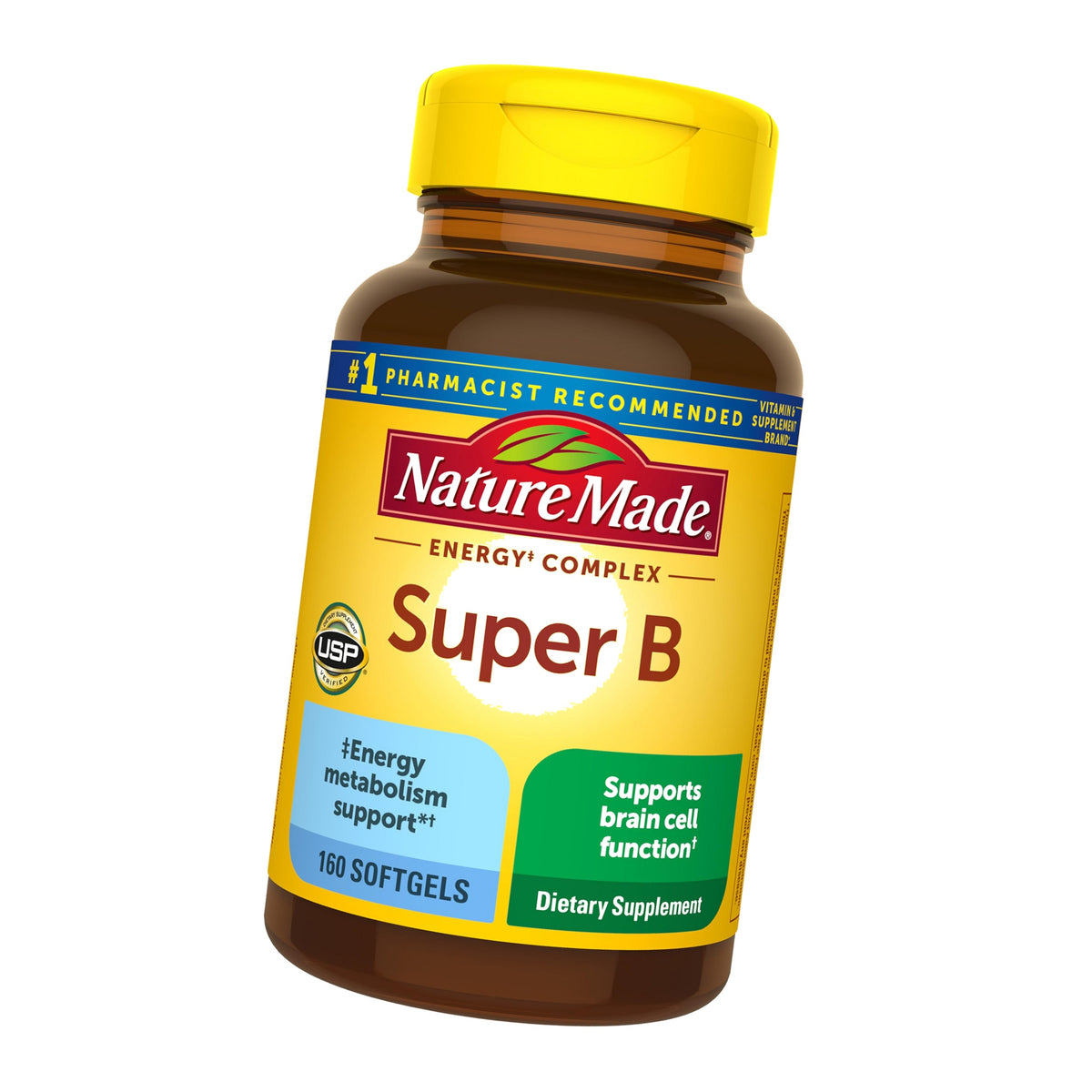 Nature Made Super B Complex Vitamins for Women and Men, 160 Softgels