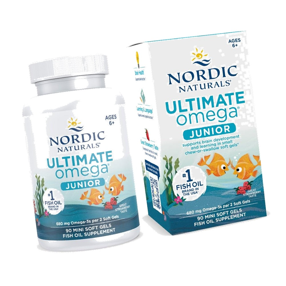Nordic Naturals Ultimate Omega Jr. for Kids, Strawberry - 90 Mini Soft Gels