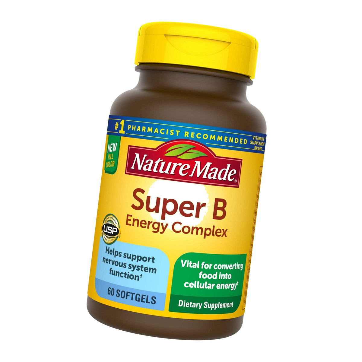 Nature Made Super B Energy Complex, Dietary Supplement for Nervous System Support, 60 Softgels, 60 Day Supply