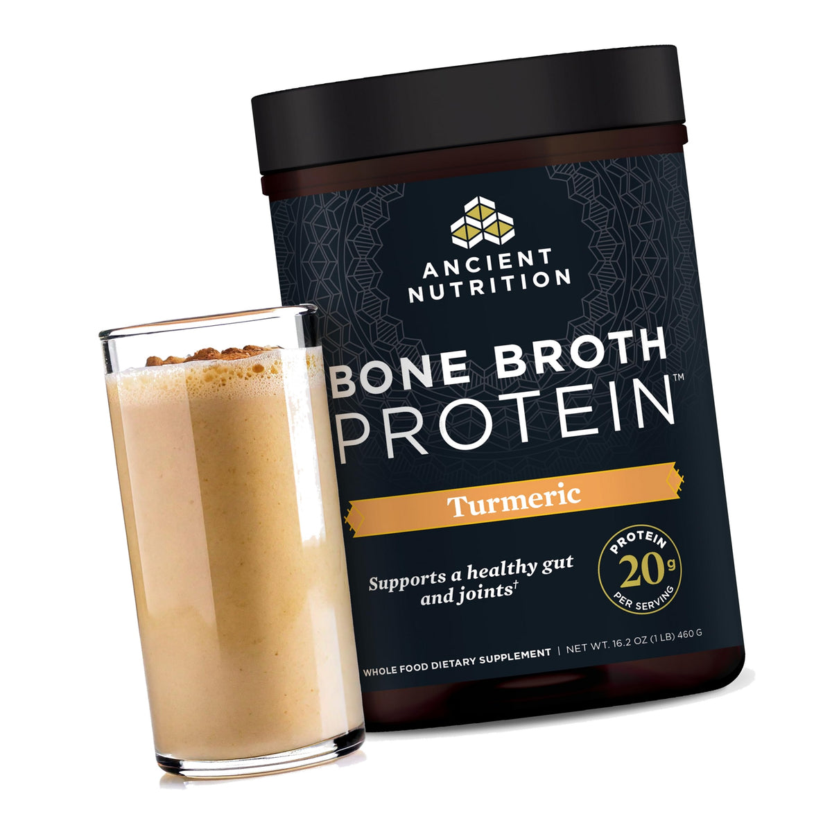 Ancient Nutrition Grass Fed Bone Broth Protein Powder, Pure