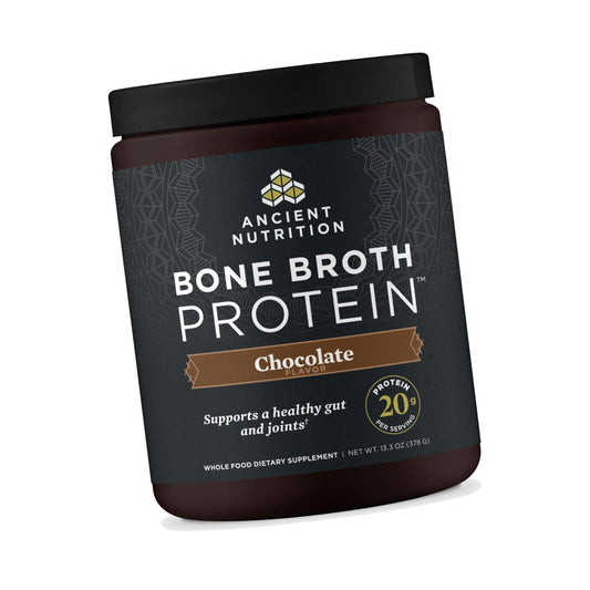 Ancient Nutrition Grass Fed Bone Broth Protein Powder, Chocolate