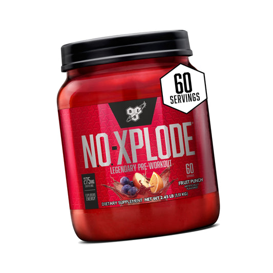 BSN N.O.-XPLODE Pre Workout Powder with Creatine, Fruit Punch, 60 Servings