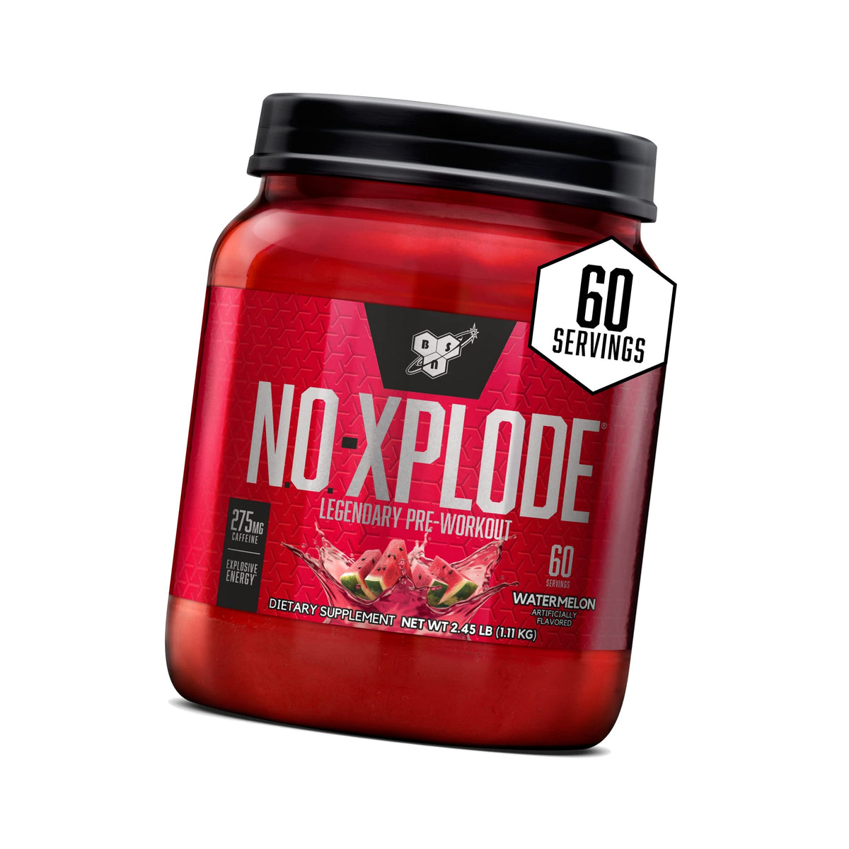 BSN N.O.-XPLODE Pre Workout Powder with Creatine, Watermelon, 60 Servings
