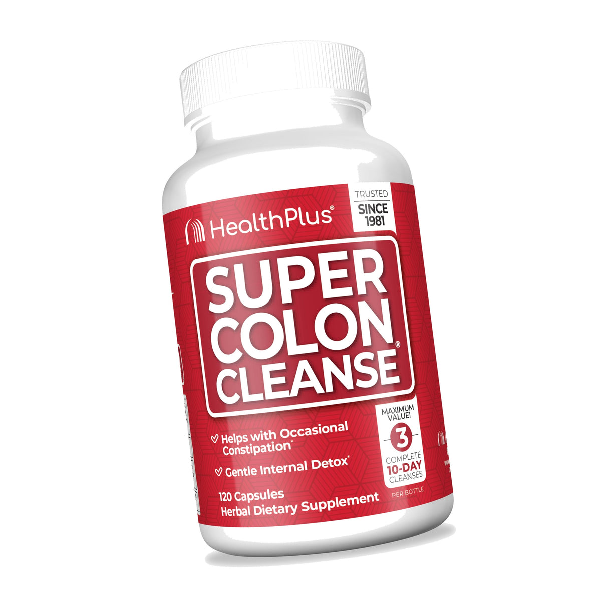 Health Plus Super Colon Cleanse Detox Capsules, 30 Day Supply, 120 Ct