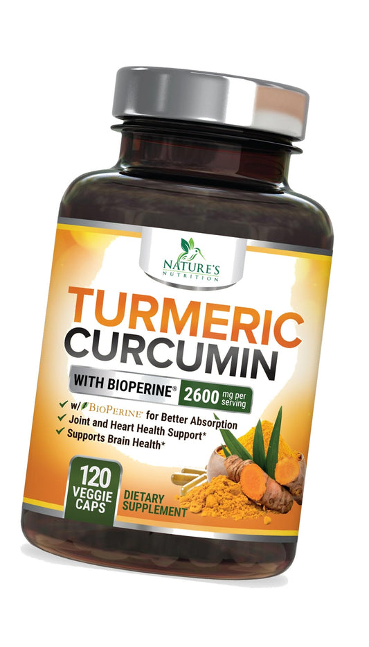 Turmeric Curcumin Supplement - 2400mg Organic Turmeric - 95% Curcuminoids & BioPerine Black Pepper Extract for Best Absorption - Natural Vegan Joint & Immune Support, Bottled in USA - 120 Capsules