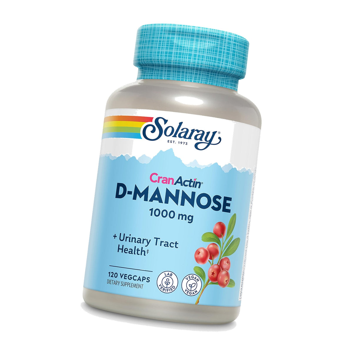 SOLARAY D-Mannose with CranActin Cranberry Supplement 400 mg 120 Count