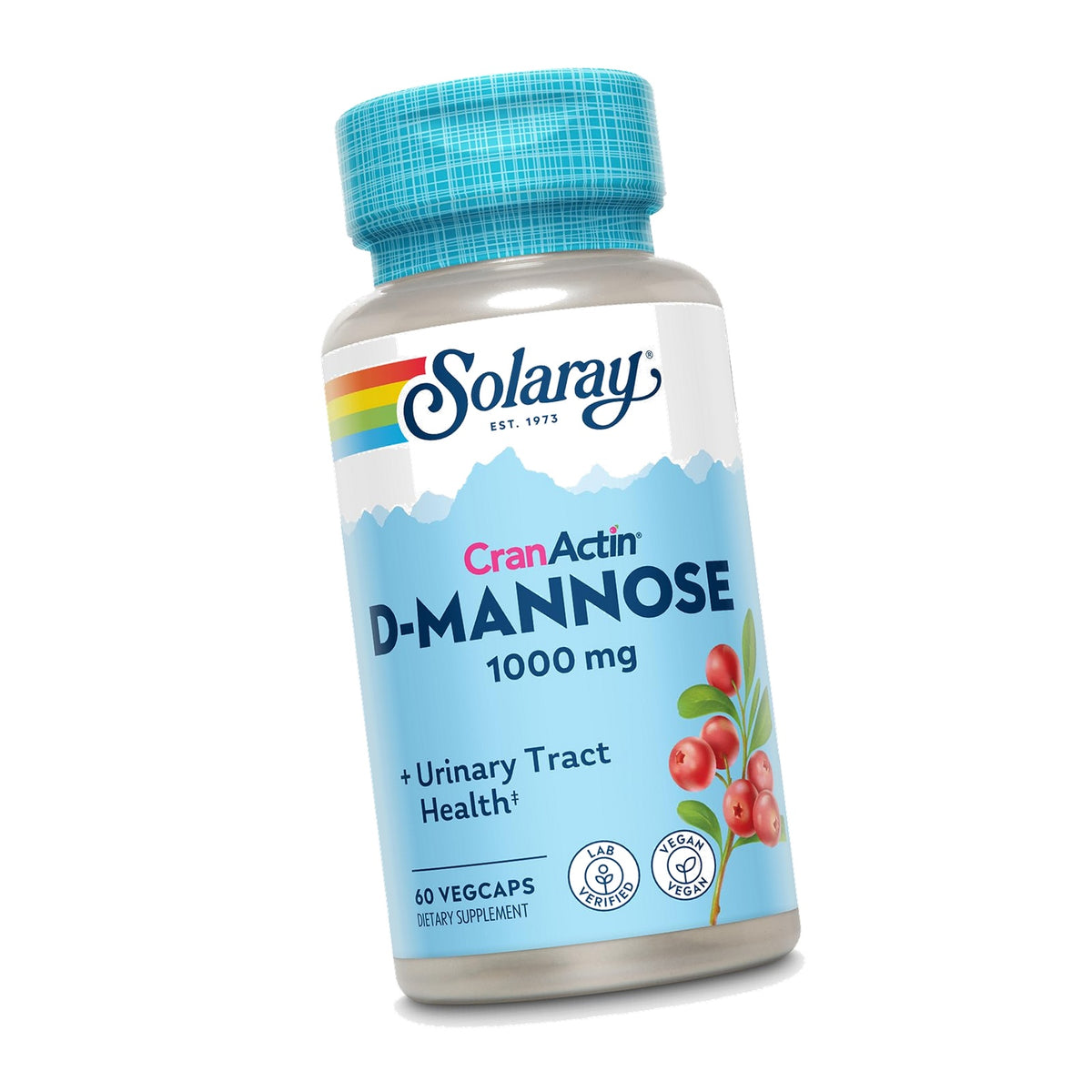 SOLARAY D-Mannose with CranActin Cranberry Supplement 400 mg 60 Count