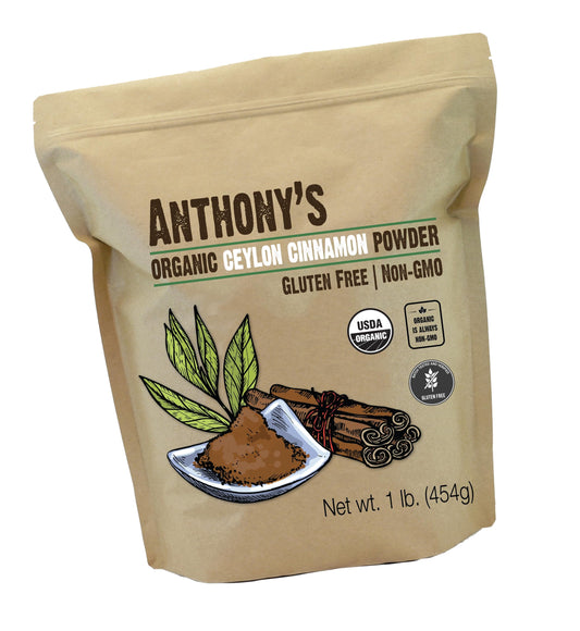 Anthony's Organic Ceylon Cinnamon Powder, 1 lb, Ground, Gluten Free, Non Irradiated, Non GMO, Keto Friendly