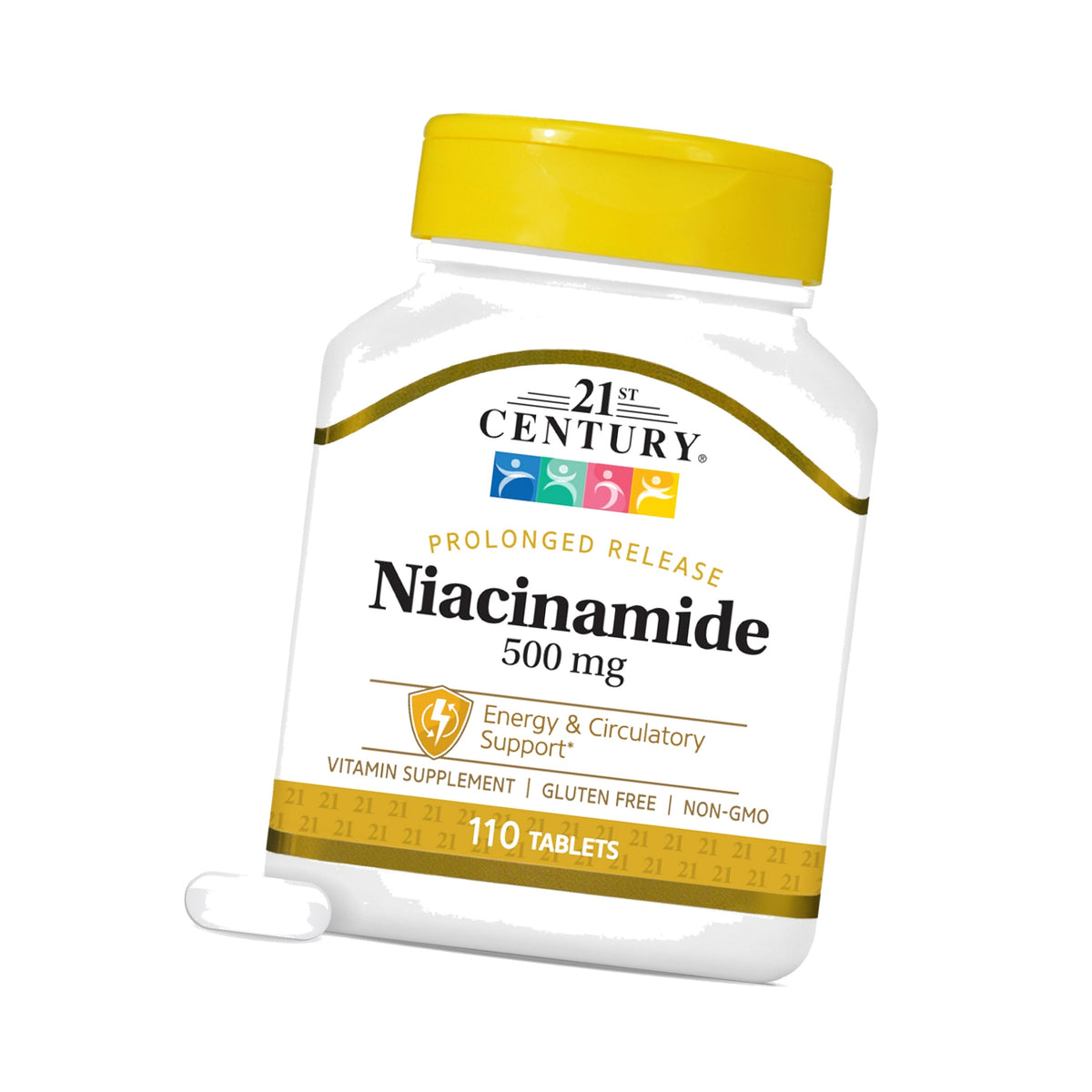 21st Century Niacinamide 500mg Prolonged Release, No Flush, 110 Count