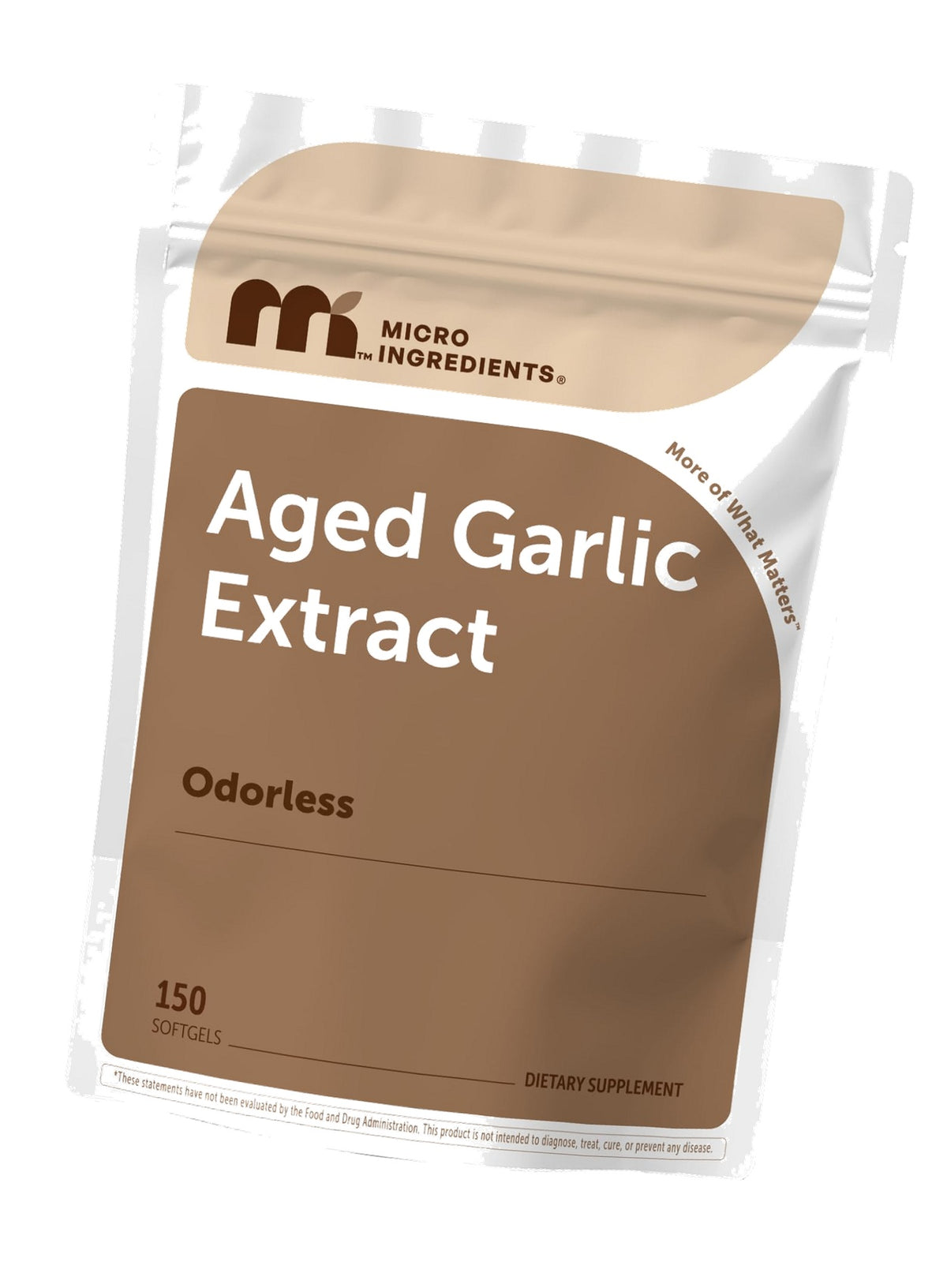 Micro Ingredients Odorless Garlic, 150 Softgels | 2 Years Aged Garlic Extract | Grown Allium Sativum Bulb | Natural Herbal Supplements | Non-GMO, Gluten Free