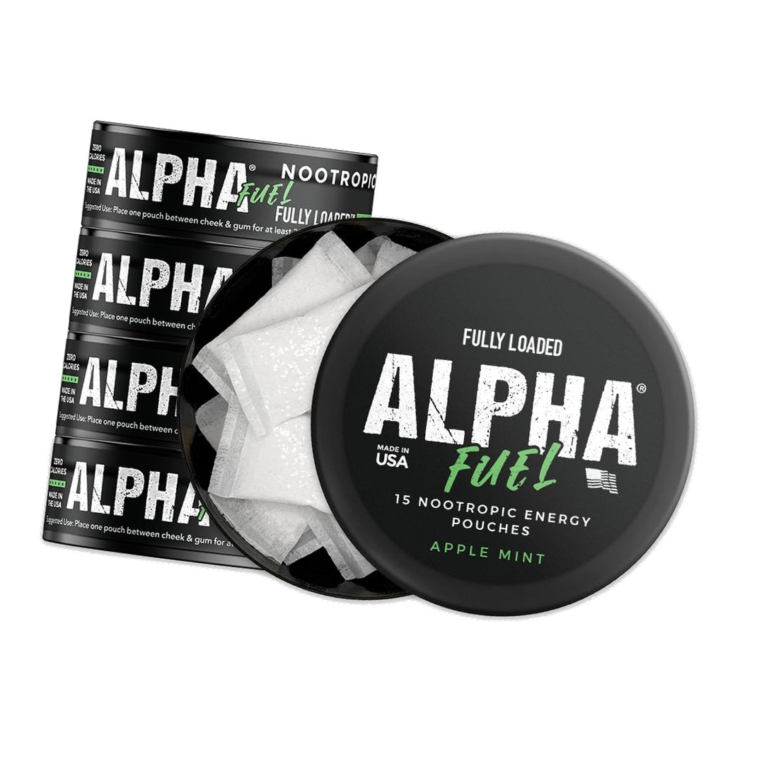 Fully Loaded Alpha Fuel Nootropic Pouches (Apple Mint Fuel) - Nootropic Energy Pouches with Caffeine, Alpha GPC, Tyrosine, Taurine, Guarana and More