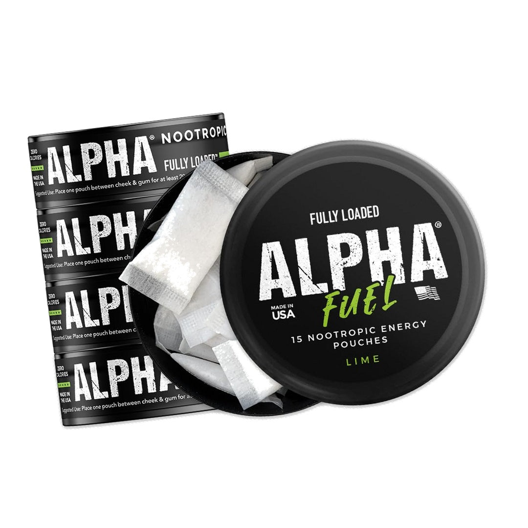 Fully Loaded Alpha Fuel Nootropic Pouches (Lime Fuel) - Nootropic Energy Pouches with Caffeine, Alpha GPC, Tyrosine, Taurine, Guarana and More