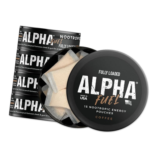 Fully Loaded Alpha Fuel Nootropic Pouches (Coffee Fuel) - Nootropic Energy Pouches with Caffeine, Alpha GPC, Tyrosine, Taurine, Guarana and More