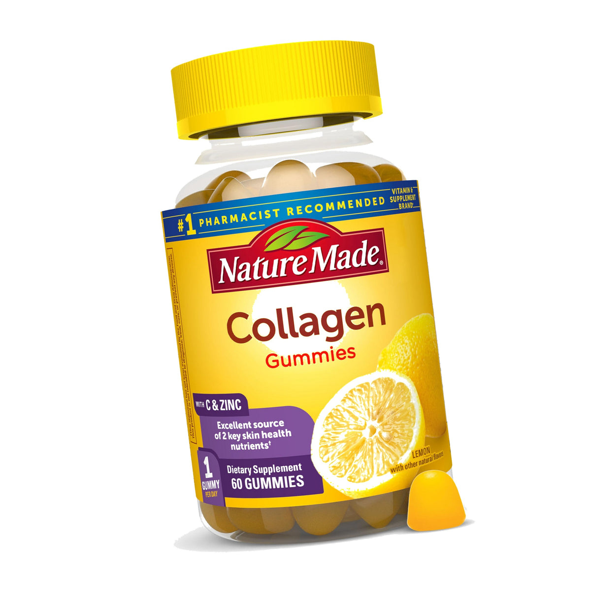 Nature Made Collagen Gummies with Vitamin C and Zinc, 60 Gummies